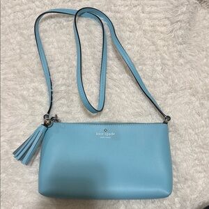 Kate Spade Light Blue Crossbody Bag with Tassel